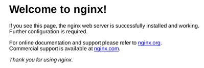 デプロイ後に表示される「Welcome to nginx!」